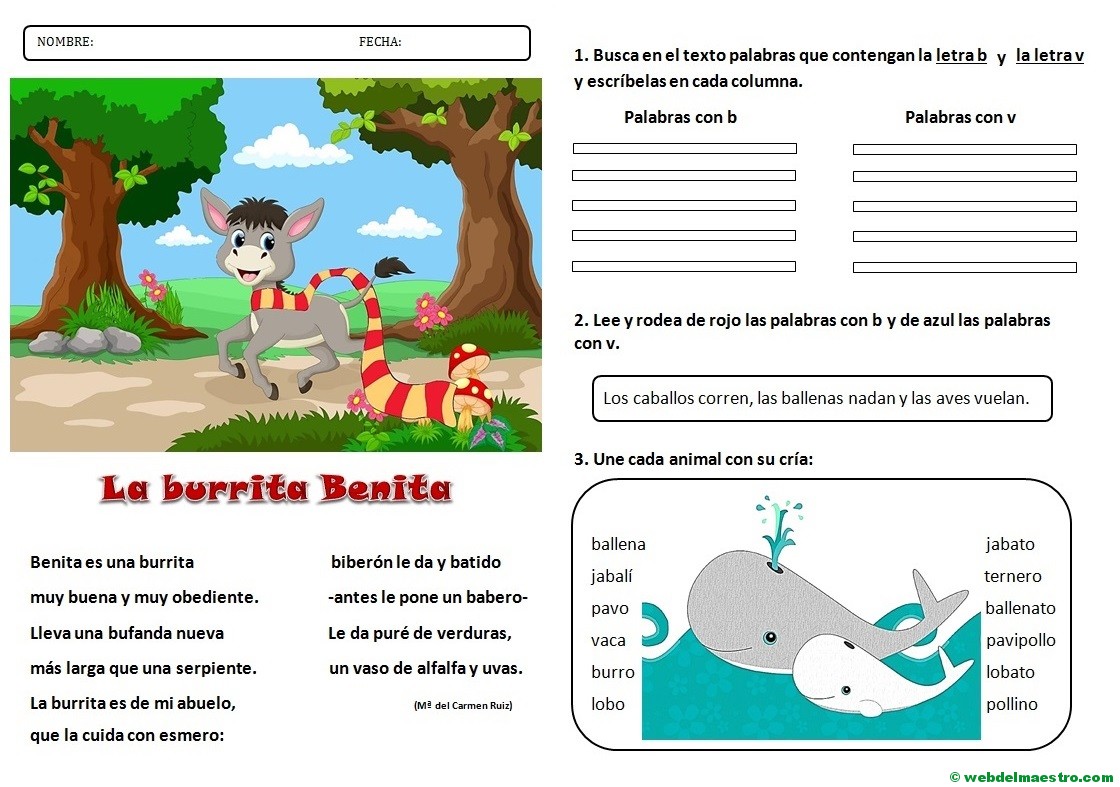 Lecturas infantiles | Letras b-v