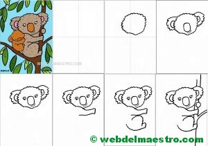 Como dibujar un koala para descargar e imprimir-1