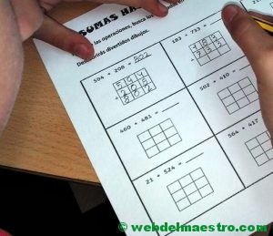 Sumas con llevadas divertidas-paso 1-