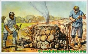 Prehistoria-horno de fundición de metal