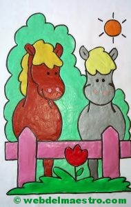 Caballos.acabado con barniz