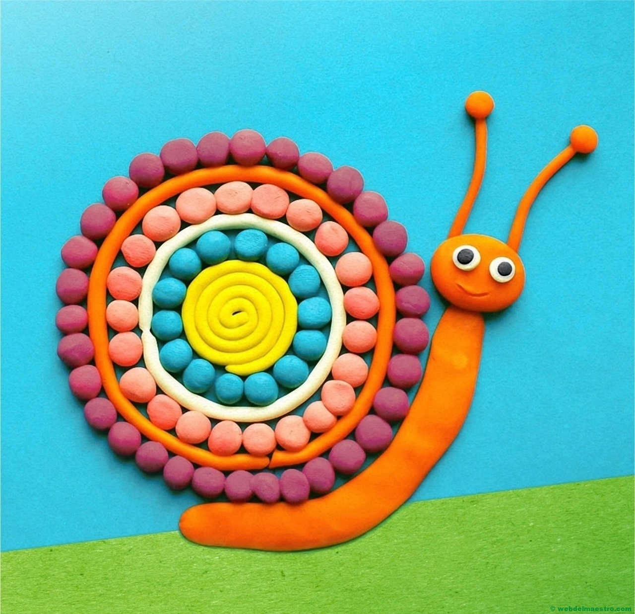 Terminación con bolitas de plastilina-1