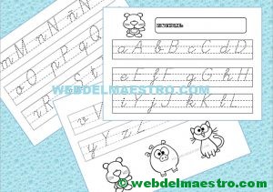 Abecedario infantil en letra cursiva