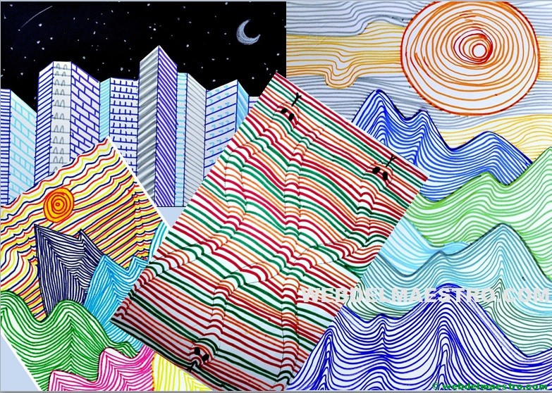 Dibujos con líneas | Dibujos en 3d para niños