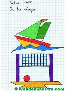 Dibujos en cuadrícula sobre la playa- Ficha 1