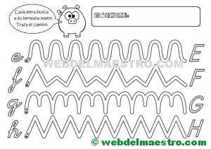 Grafomotricidad-Abecedario infantil-LETRAS E-F-G-