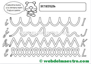Grafomotricidad-Abecedario infantil-LETRAS I-J-K