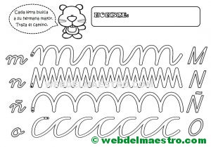 Grafomotricidad-Abecedario infantil-LETRAS M-N-Ñ-O