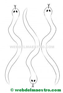 Modelo para dibujo con lineas en 3d-serpientes