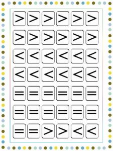 Comparar cantidades-Signos mayor que, menor que, igual que