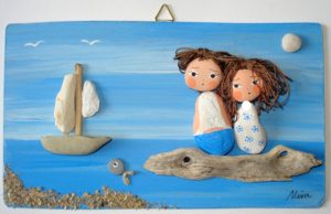 Cuadros hechos con piedras- niños