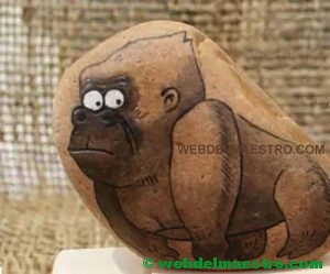 Decorar piedras-gorila-