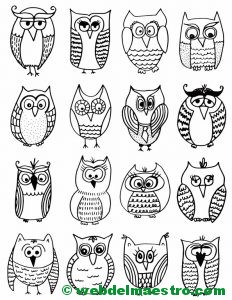 Diseños de búos para pintar sobre piedra