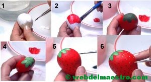 Piedras pintadas a mano paso a paso-fresas