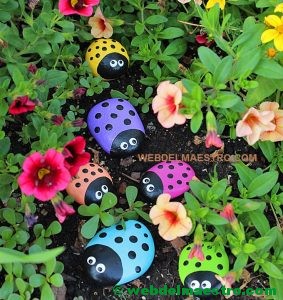 Piedras pintadas para jardín