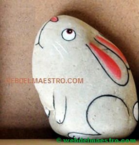 Piedras pintadas para niños-3-conejo