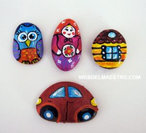 Piedras pintadas sin barnizar
