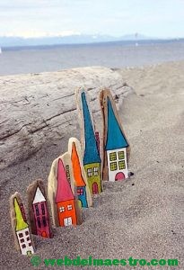 Pintar piedras de playa-CASAS