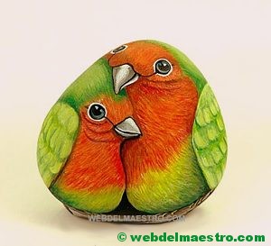 Pintar piedras para decorar-PAJAROS