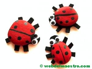 manualidades con piedras-mariquitas