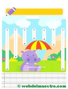 trazo vertical descendente-