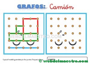 Dibujos para unir puntos-camión