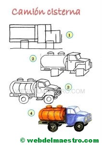 Aprender a dibujar-camión cisterna