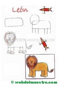 Cómo dibujar animales-león