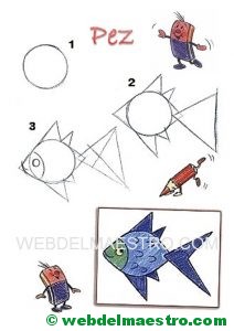 Dibujos fáciles-aprender a dibujar-pez