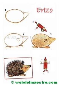 Dibujos faciles-erizo