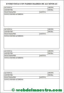 Entrevistas de tutoría con padres-madres de alumnos