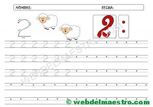 Grafomotricidad del numero 2