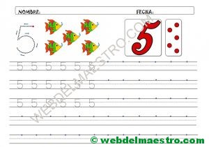 Grafomotricidad del numero 5