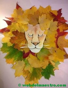 León-2 con hojas de otoño-Terminación del trabajo