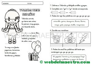 Lecturas infantiles-Letra Y función consonante-actividades-cursiva