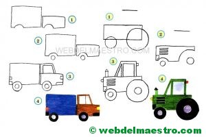 dibujos fáciles de medios de transporte