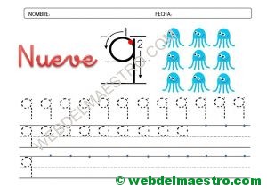 ficha grafomotricidad número 9