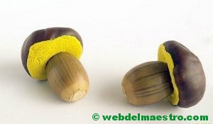 manualidades con bellotas y castañas