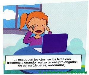 4. Le escuecen los ojos-se los frota