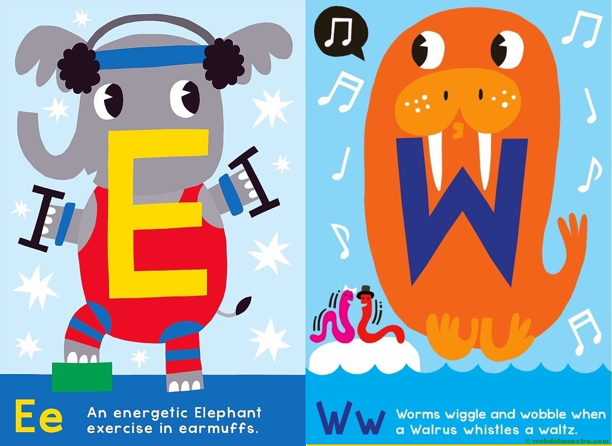 Abecedario en inglés con frases en inglés