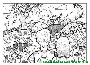 Dibujo antiestrés-Paisaje