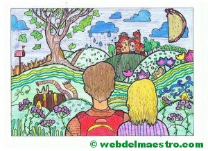 Dibujo antiestrés-Paisaje-Terminación color