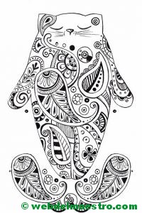 Dibujo antiestrés de gato