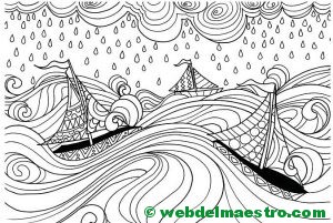 Dibujos para imprimir antiestrés- barcos