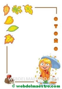 El otoño-pegar hojas-