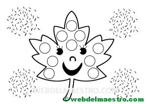 Hoja-pegar gomets y colorear