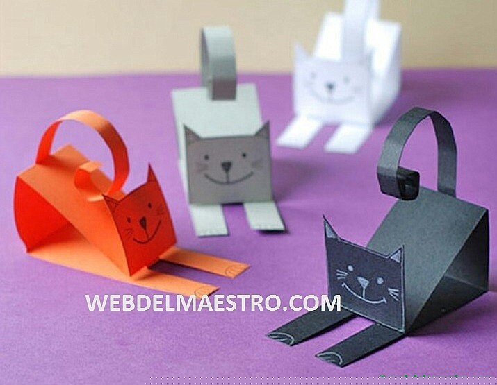 Manualidades fáciles: gato de cartulina