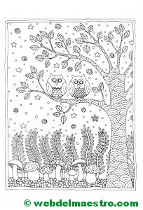 dibujos antiestrés-Búhos