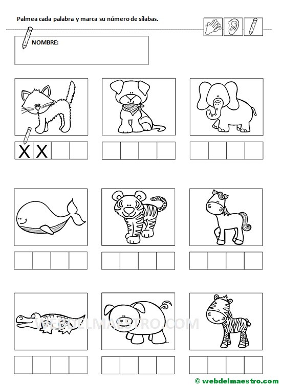 Ficha 1-Contar sílabas