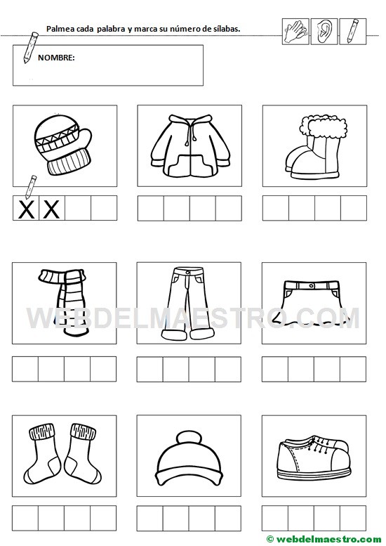 Ficha 4-Contar sílabas
